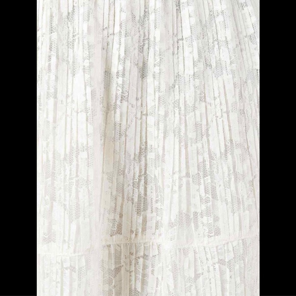 NEW $365‎ SEE BY CHLOÉ micro-pleat lace skirt Natural White [ SZ 44 ] - Picture 2 of 8
